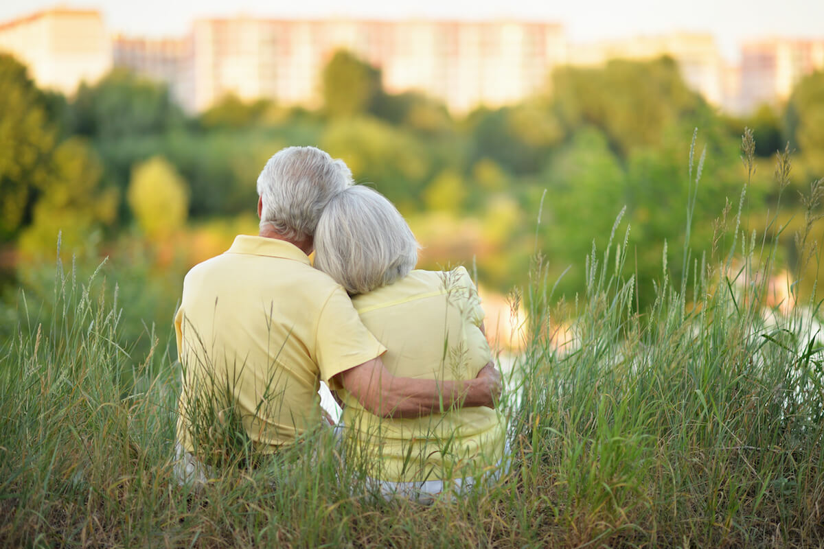 Older Couple Sitting Outside, Looking at Scenic View-Assisted Living Cookeville Tennessee